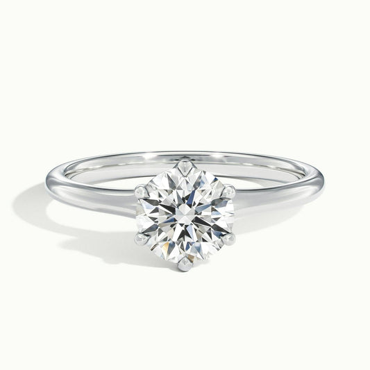 Ilsa 2 Carat Round Lab Grown Diamond Solitaire Engagement Ring in 14K White Gold - view 1