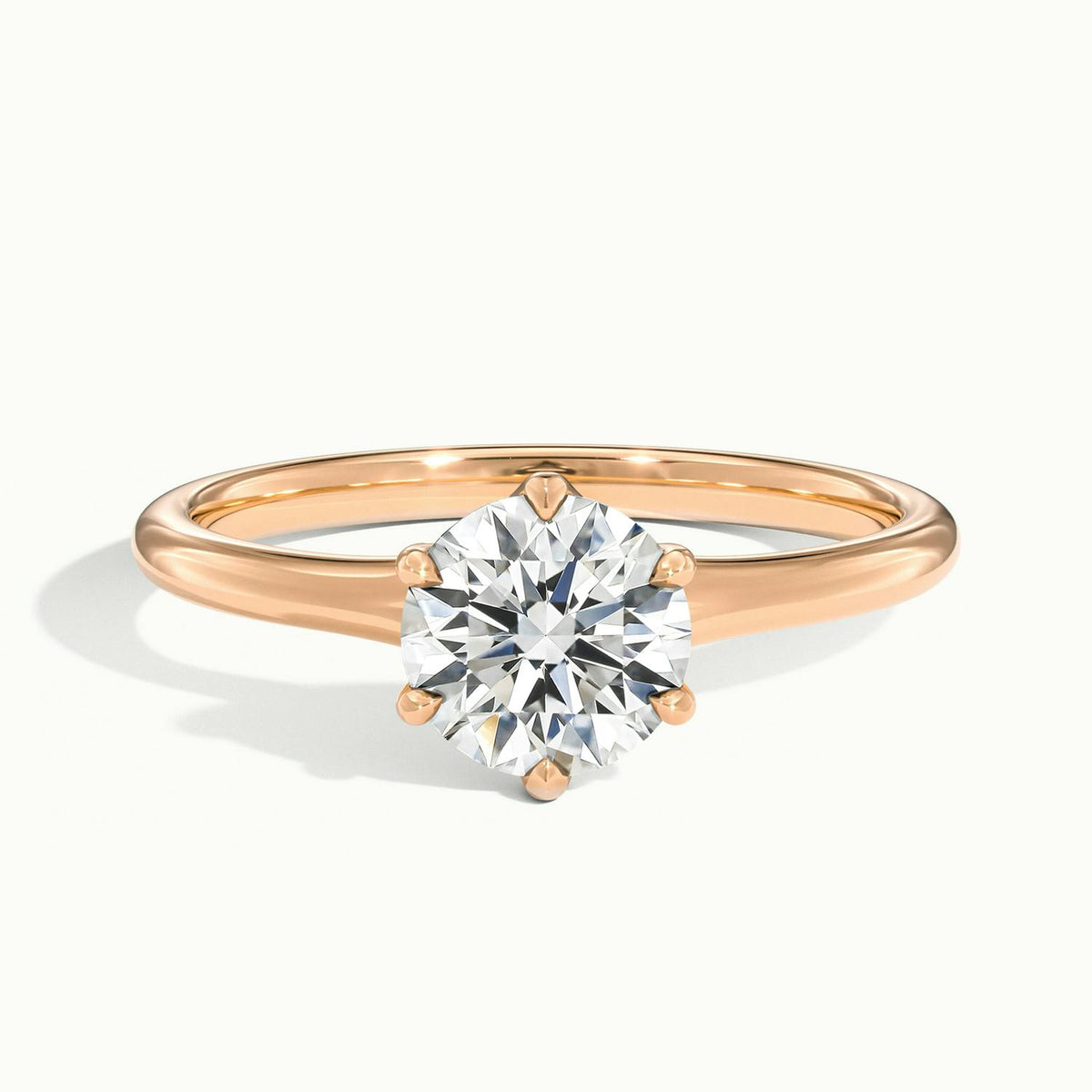 Ilsa 4.5 Carat Round Lab Grown Diamond Solitaire Engagement Ring in 14K Rose Gold - view 1