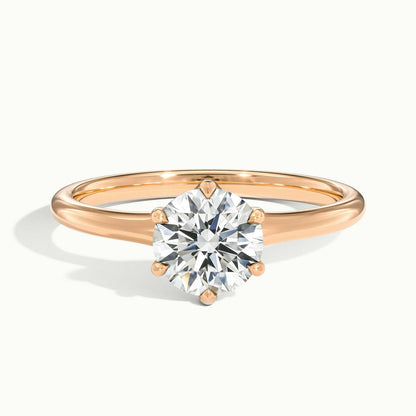 Ilsa 4.5 Carat Round Lab Grown Diamond Solitaire Engagement Ring in 14K Rose Gold - view 1