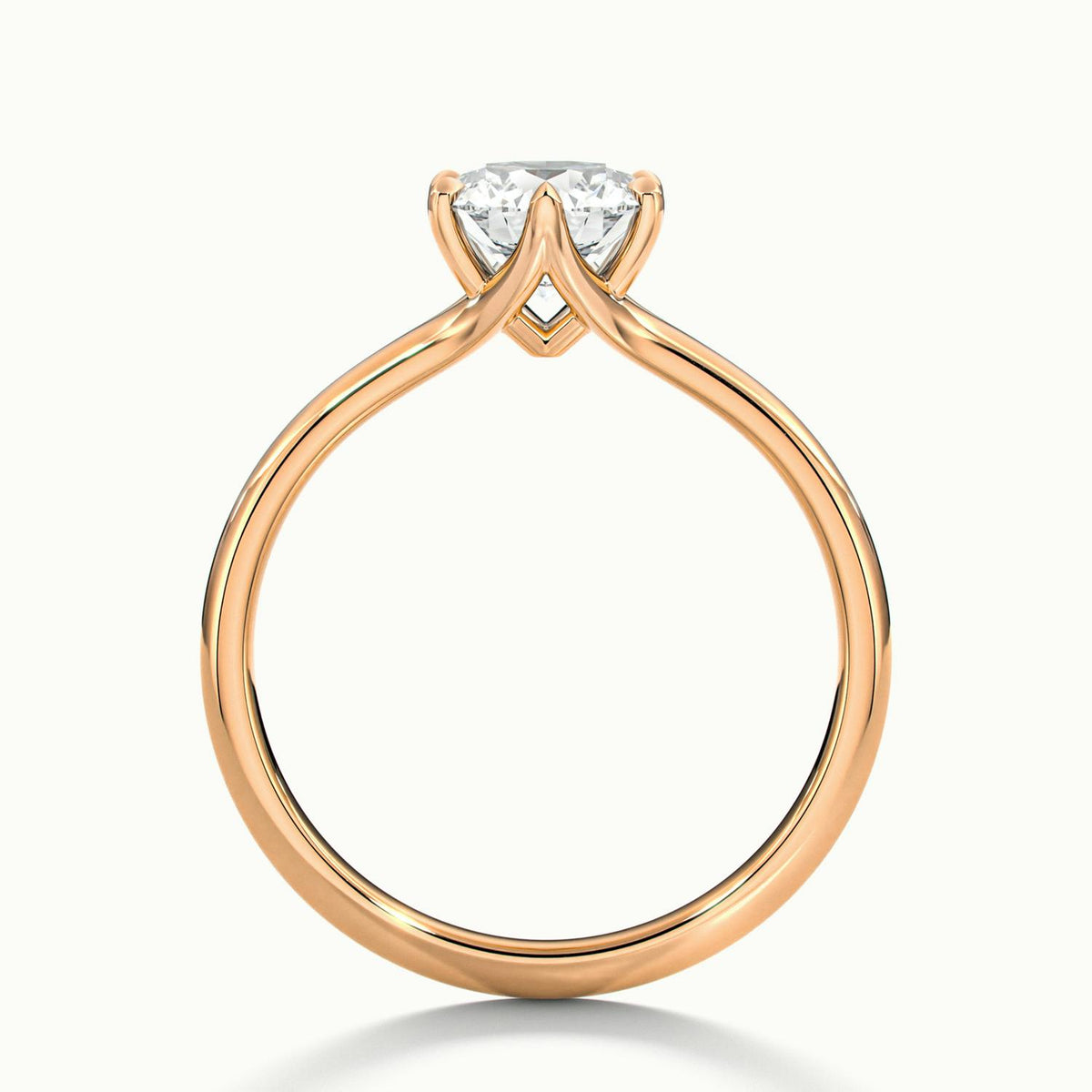 Ilsa 2 Carat Round Lab Grown Diamond Solitaire Engagement Ring in 14K Rose Gold - view 3