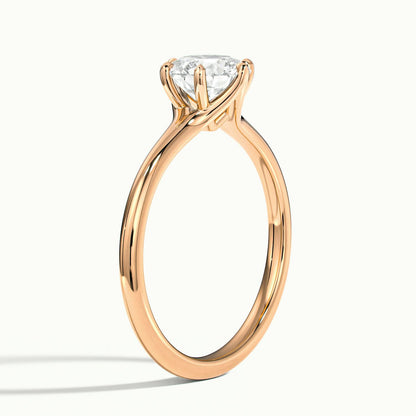 Ilsa 3.5 Carat Round Lab Grown Diamond Solitaire Engagement Ring in 14K Rose Gold - view 4