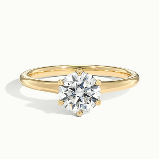 Ilsa 2.5 Carat Round Lab Grown Diamond Solitaire Engagement Ring in 10K Yellow Gold - view 1