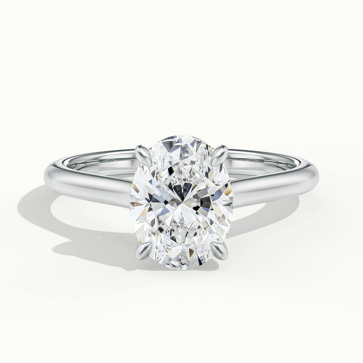 Mira 4 Carat Oval Lab Grown Diamond Solitaire Engagement Ring in 925 Silver - view 1