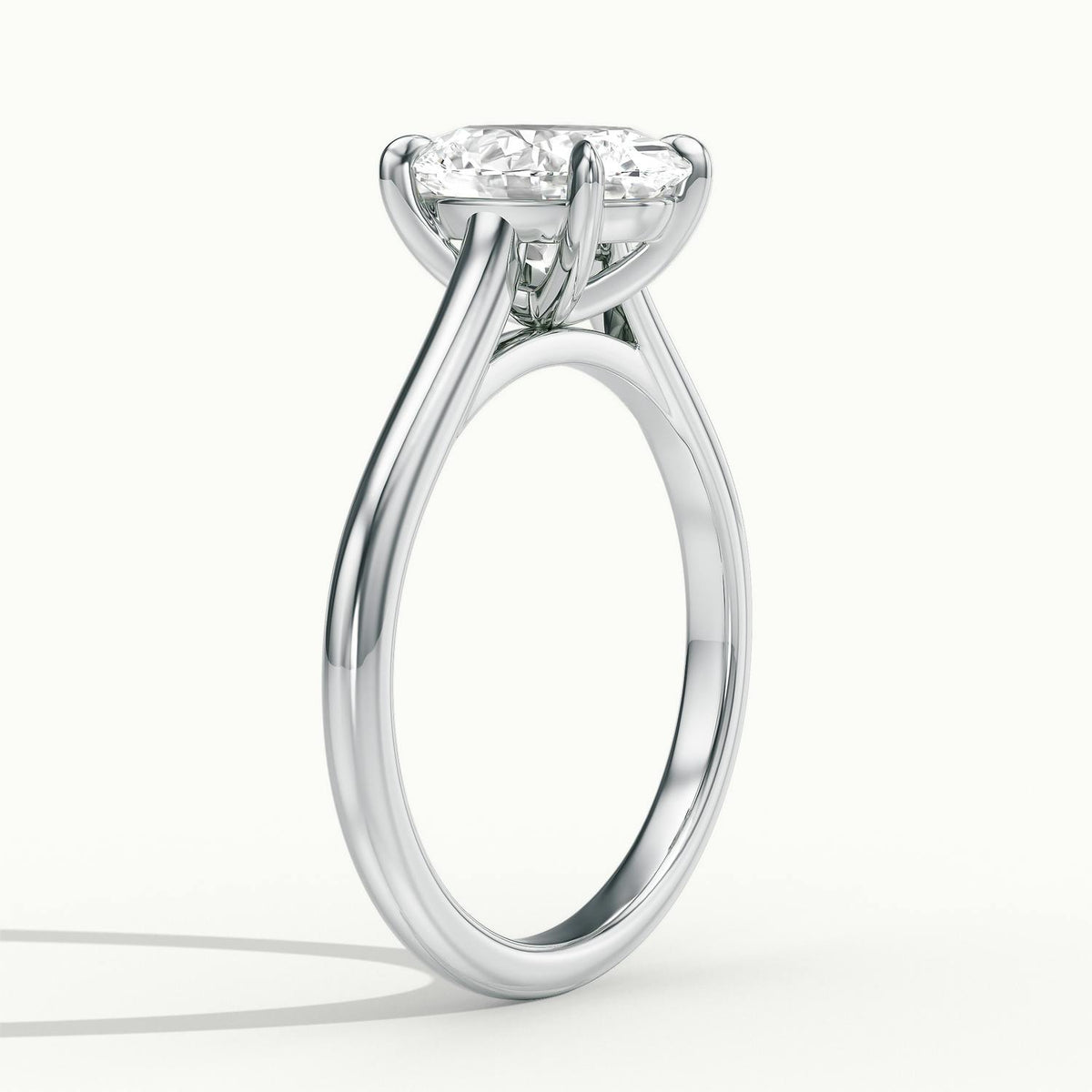 Mira 3.5 Carat Oval Lab Grown Diamond Solitaire Engagement Ring in 10K White Gold - view 4