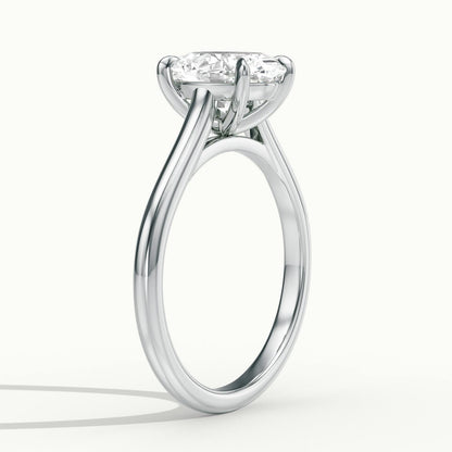 Mira 3 Carat Oval Lab Grown Diamond Solitaire Engagement Ring in Platinum - view 4