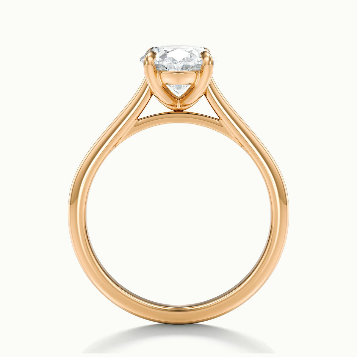 Mira 4 Carat Oval Lab Grown Diamond Solitaire Engagement Ring in 18K Rose Gold - view 3