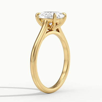 Mira 1 Carat Oval Lab Grown Diamond Solitaire Engagement Ring in 14K Yellow Gold - view 4