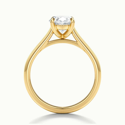Mira 3.5 Carat Oval Lab Grown Diamond Solitaire Engagement Ring in 14K Yellow Gold - view 3