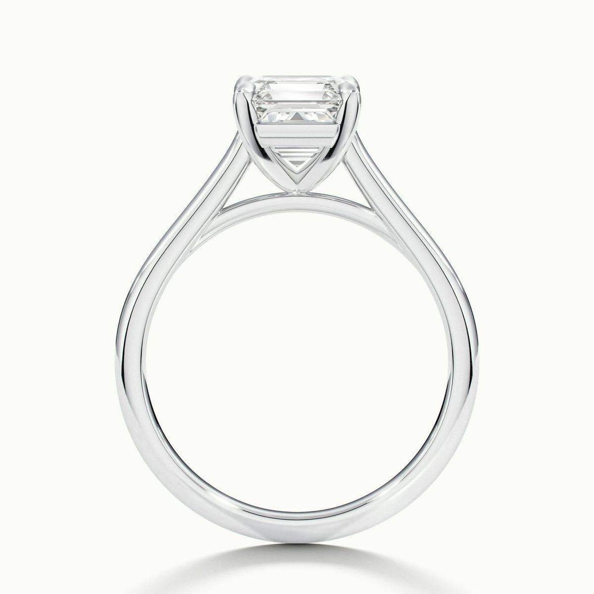 Mira 1 Carat Asscher Lab Grown Diamond Solitaire Engagement Ring in 14K White Gold - view 3