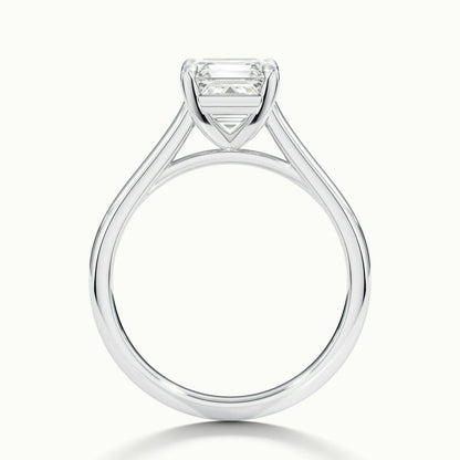 Mira 3.5 Carat Asscher Lab Grown Diamond Solitaire Engagement Ring in 14K White Gold - view 3
