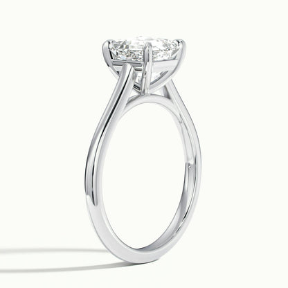 Mira 3.5 Carat Asscher Lab Grown Diamond Solitaire Engagement Ring in Platinum - view 4