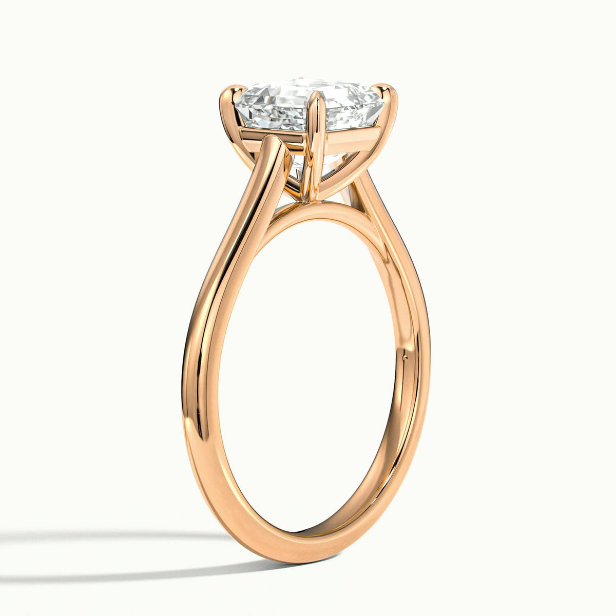 Mira 3.5 Carat Asscher Lab Grown Diamond Solitaire Engagement Ring in 18K Rose Gold - view 4