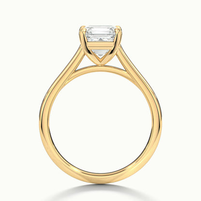 Mira 2.5 Carat Asscher Lab Grown Diamond Solitaire Engagement Ring in 10K Yellow Gold - view 3