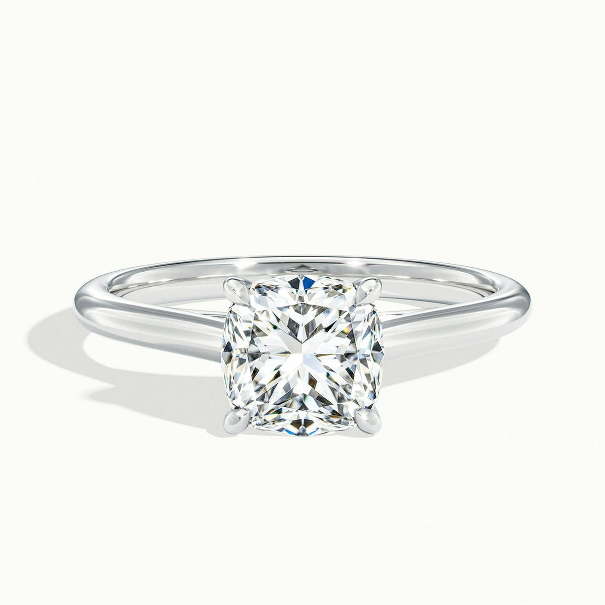 Mira 1.5 Carat Cushion Lab Grown Diamond Solitaire Engagement Ring in Platinum - view 1