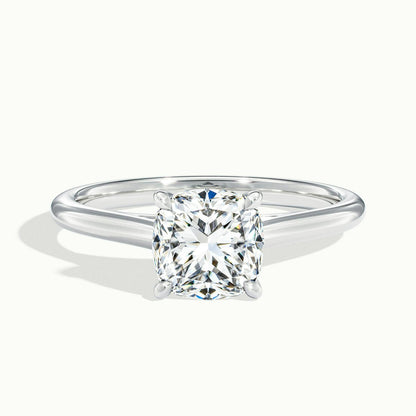 Mira 2 Carat Cushion Lab Grown Diamond Solitaire Engagement Ring in 925 Silver - view 1
