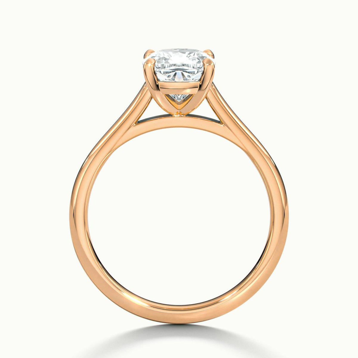 Mira 3.5 Carat Cushion Lab Grown Diamond Solitaire Engagement Ring in 10K Rose Gold - view 3