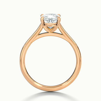 Mira 3.5 Carat Cushion Lab Grown Diamond Solitaire Engagement Ring in 18K Rose Gold - view 3