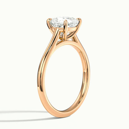 Mira 2 Carat Cushion Lab Grown Diamond Solitaire Engagement Ring in 18K Rose Gold - view 4