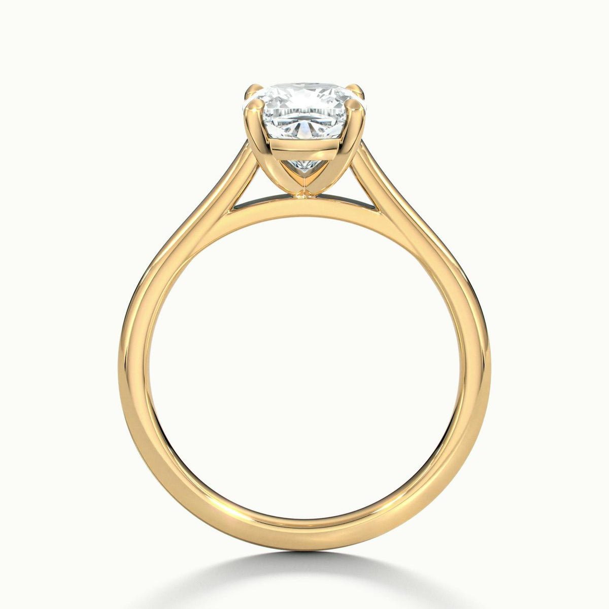 Mira 3.5 Carat Cushion Lab Grown Diamond Solitaire Engagement Ring in 18K Yellow Gold - view 3