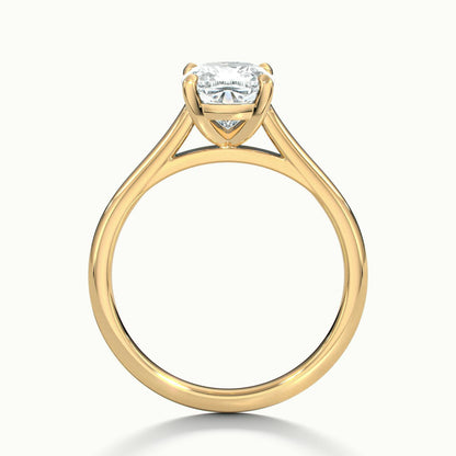 Mira 4.5 Carat Cushion Lab Grown Diamond Solitaire Engagement Ring in 10K Yellow Gold - view 3