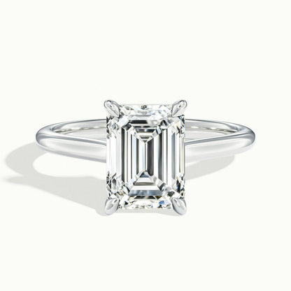Mira 4.5 Carat Emerald Lab Grown Diamond Solitaire Engagement Ring in Platinum - view 1