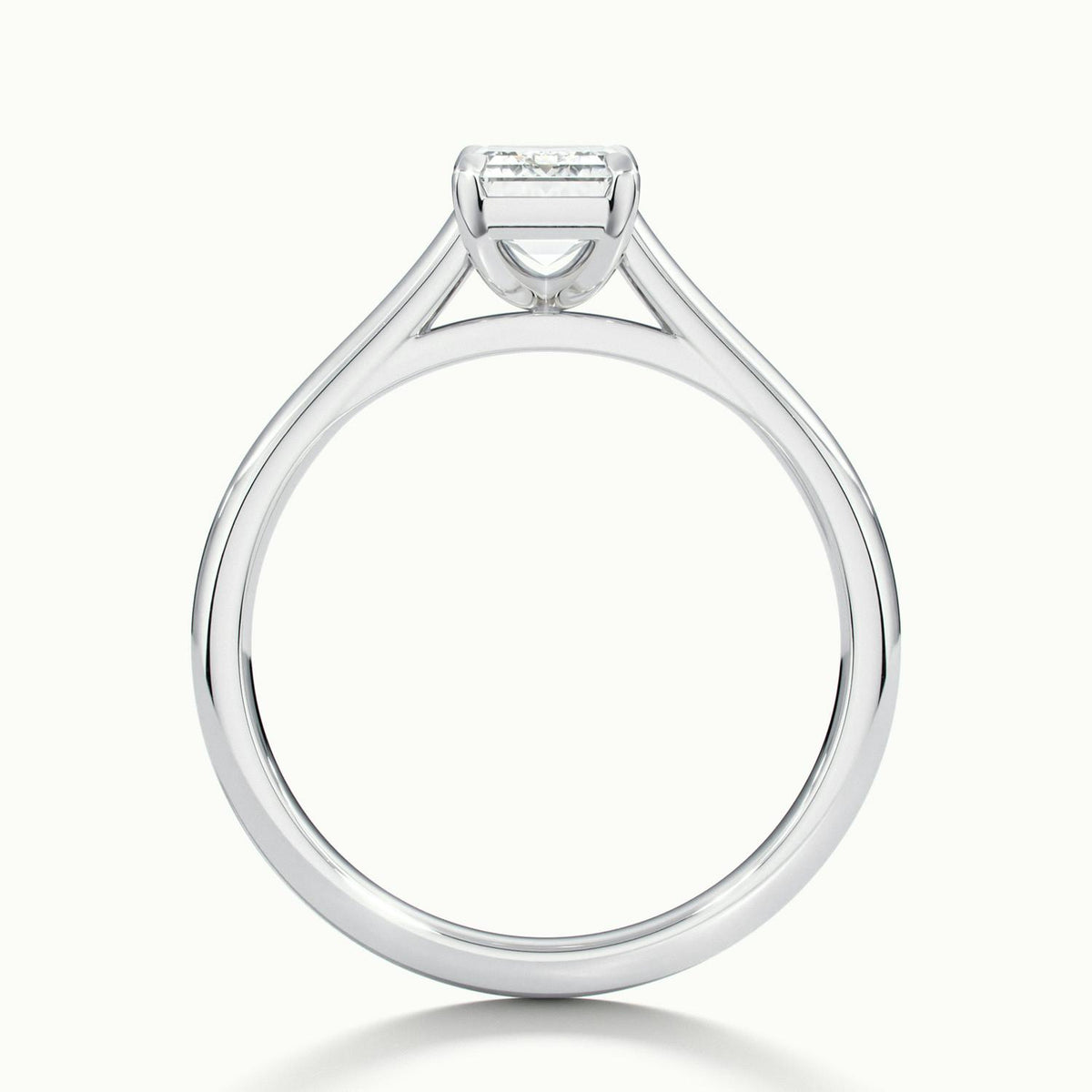 Mira 2.5 Carat Emerald Lab Grown Diamond Solitaire Engagement Ring in Platinum - view 3