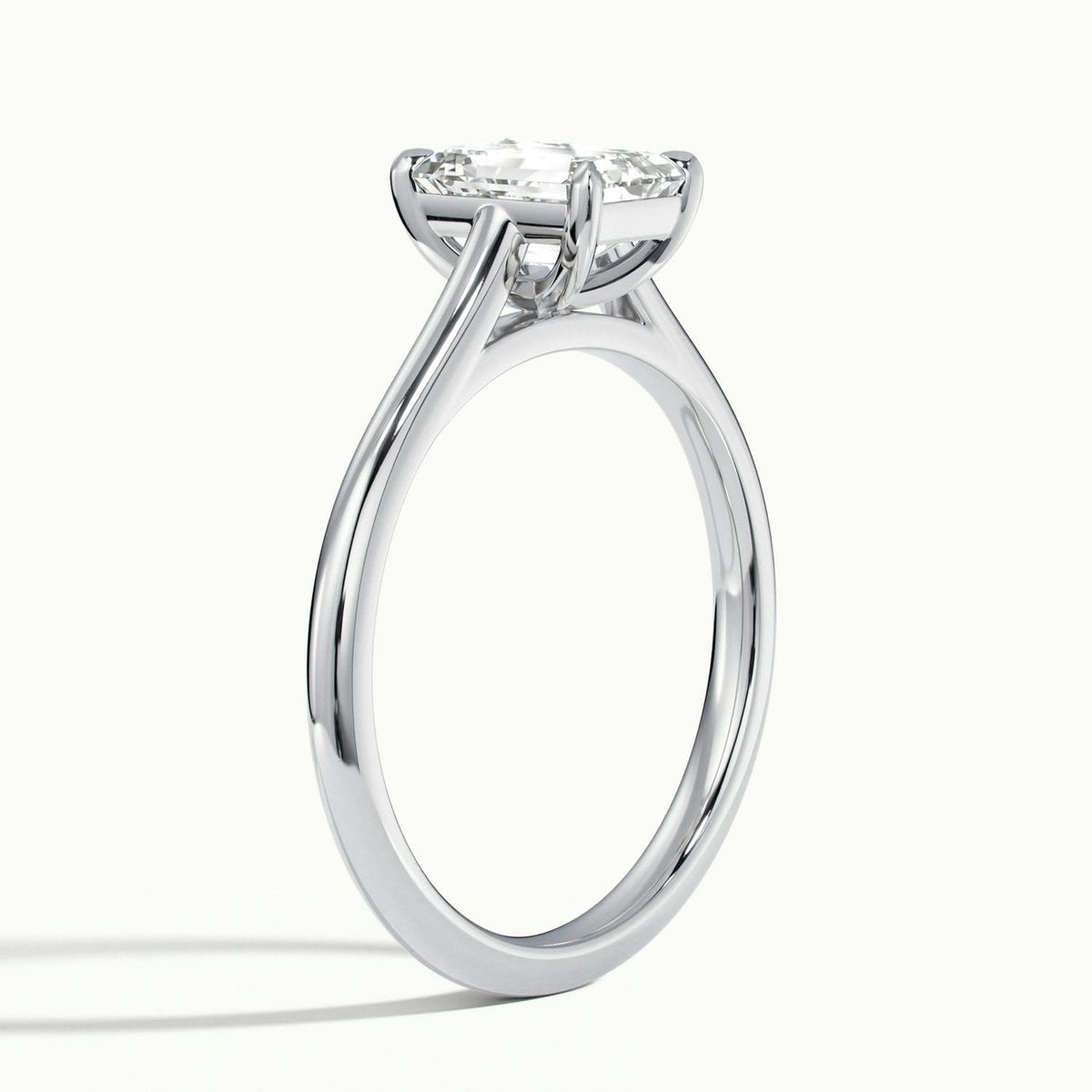 Mira 2 Carat Emerald Lab Grown Diamond Solitaire Engagement Ring in 925 Silver - view 4