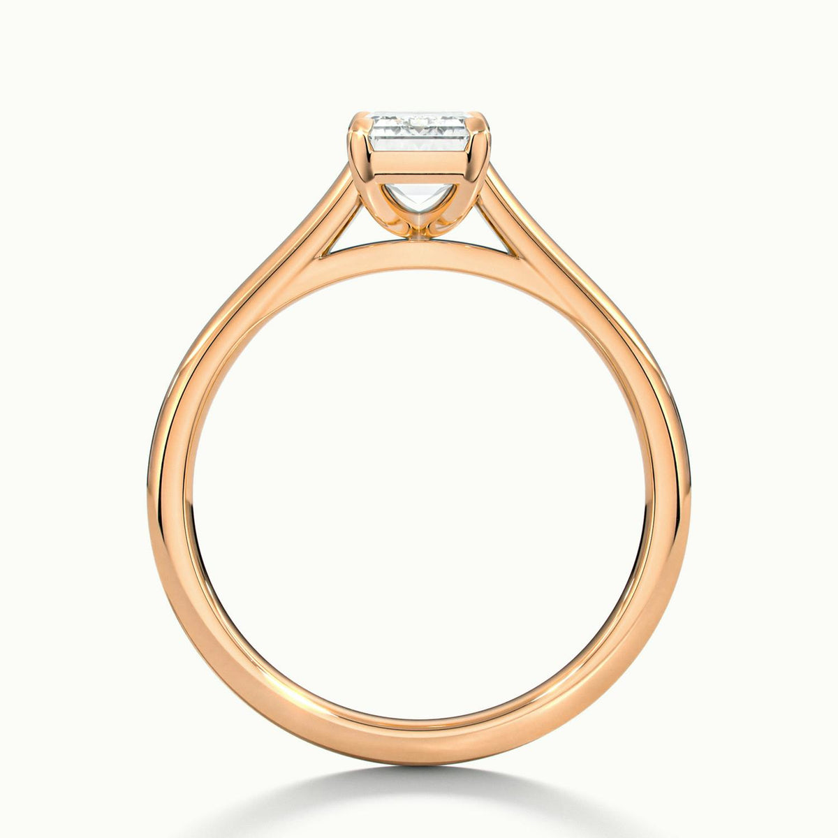 Mira 2 Carat Emerald Lab Grown Diamond Solitaire Engagement Ring in 10K Rose Gold - view 3
