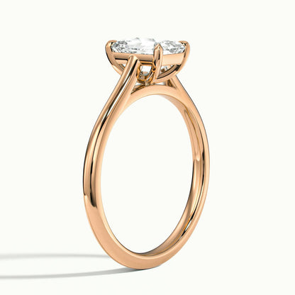Mira 2 Carat Emerald Lab Grown Diamond Solitaire Engagement Ring in 10K Rose Gold - view 4