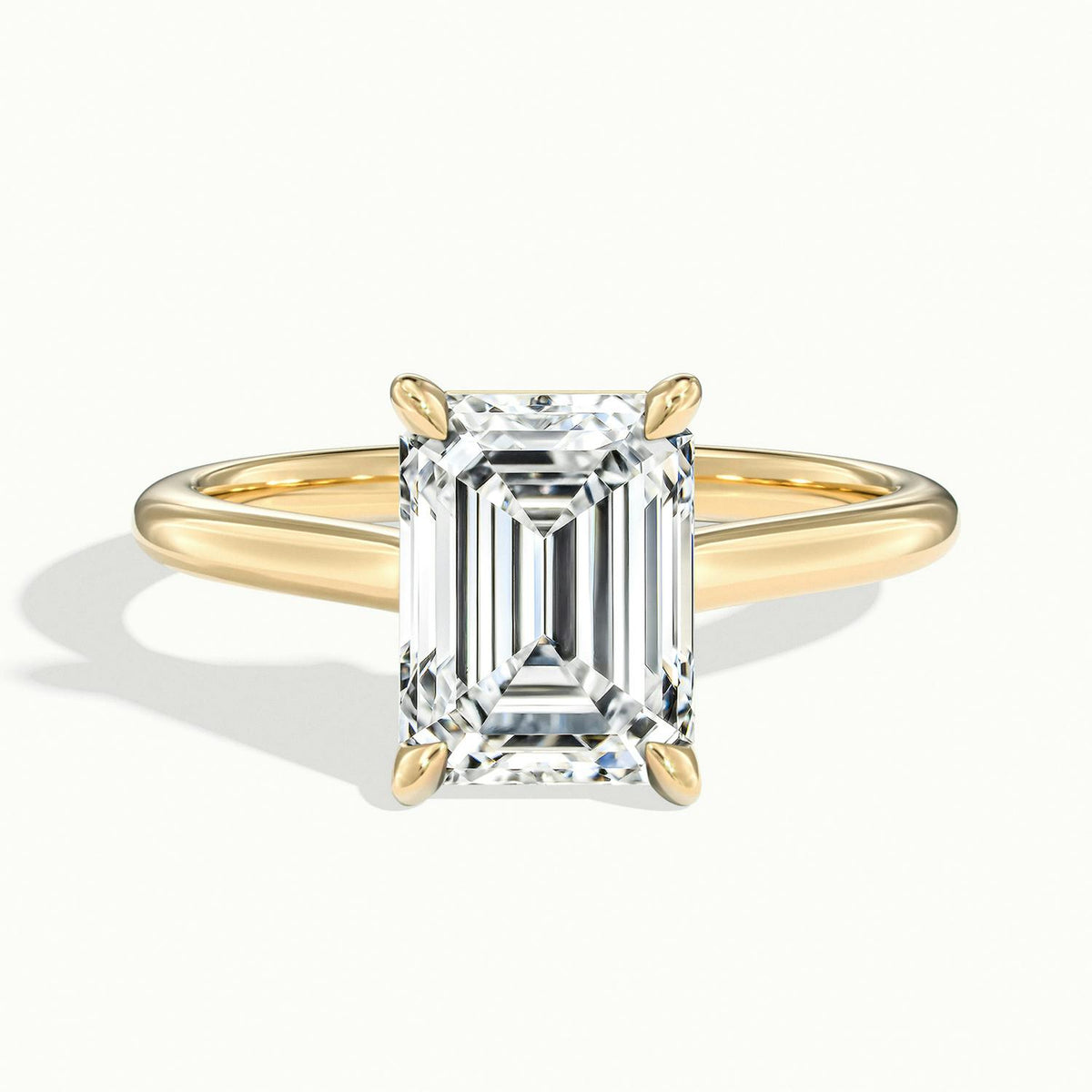 Mira 2.5 Carat Emerald Lab Grown Diamond Solitaire Engagement Ring in 18K Yellow Gold - view 1