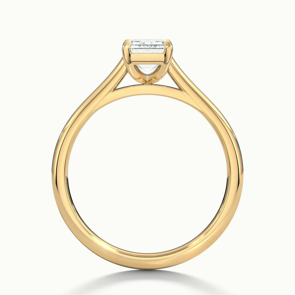 Mira 3 Carat Emerald Lab Grown Diamond Solitaire Engagement Ring in 18K Yellow Gold - view 3