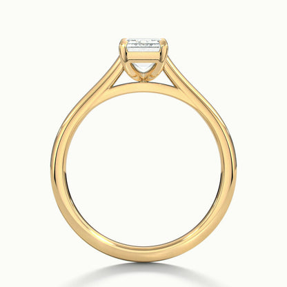 Mira 3 Carat Emerald Lab Grown Diamond Solitaire Engagement Ring in 18K Yellow Gold - view 3