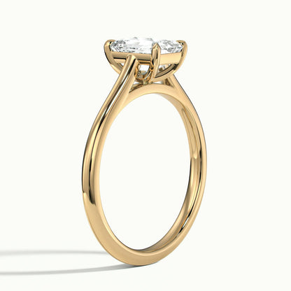 Mira 4.5 Carat Emerald Lab Grown Diamond Solitaire Engagement Ring in 10K Yellow Gold - view 4