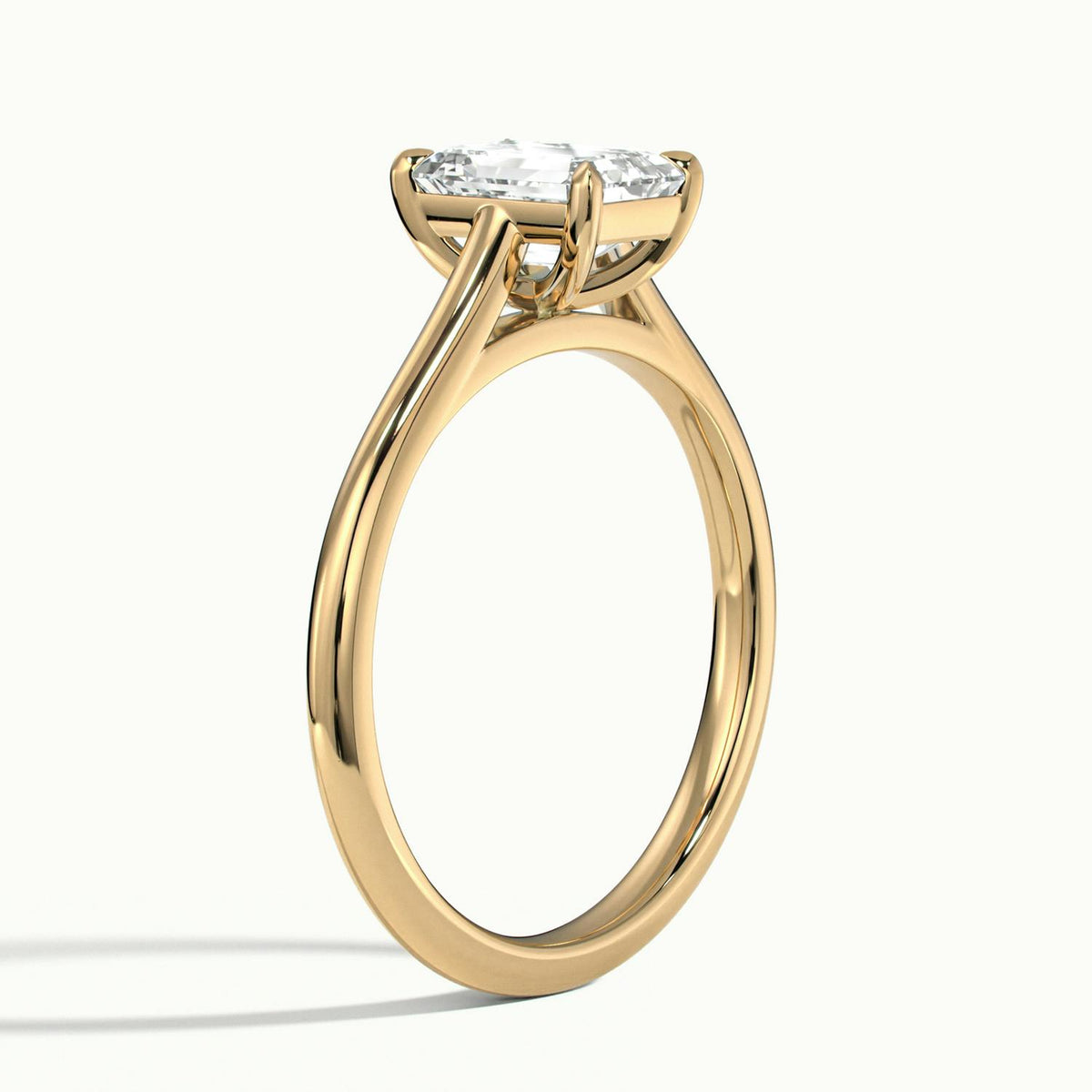 Mira 2 Carat Emerald Lab Grown Diamond Solitaire Engagement Ring in 18K Yellow Gold - view 4