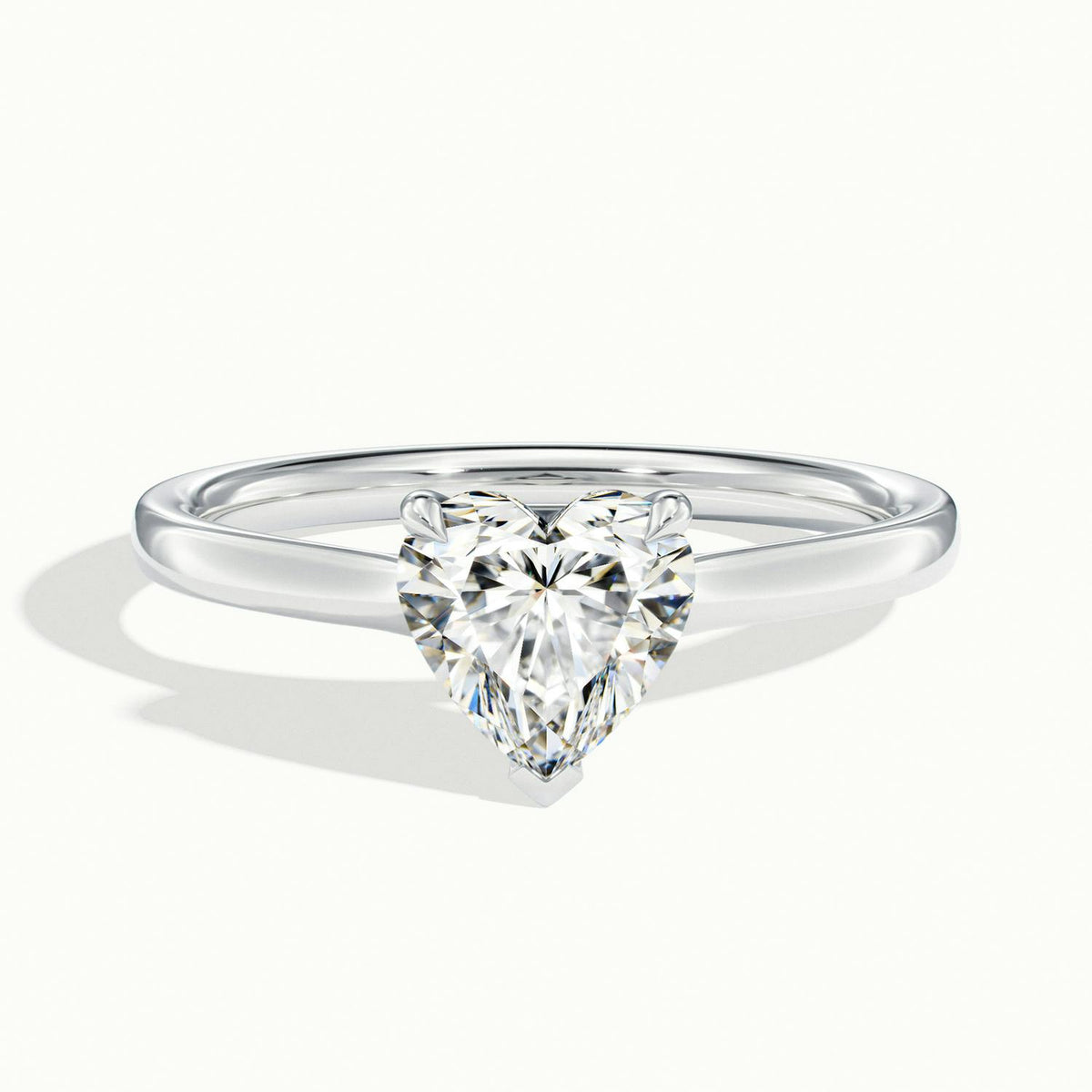 Mira 2 Carat Heart Lab Grown Diamond Solitaire Engagement Ring in 14K White Gold - view 1
