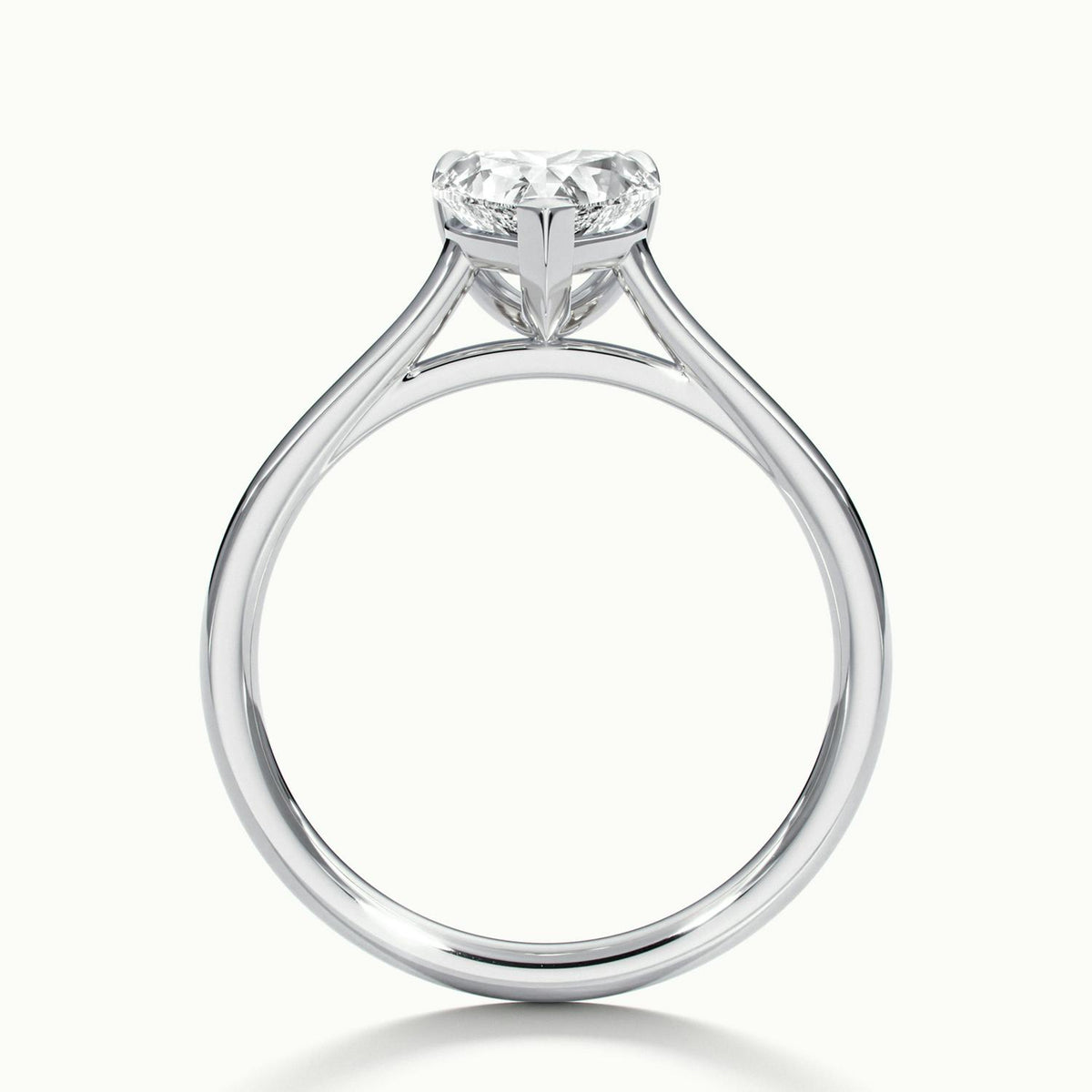 Mira 2 Carat Heart Lab Grown Diamond Solitaire Engagement Ring in 925 Silver - view 3