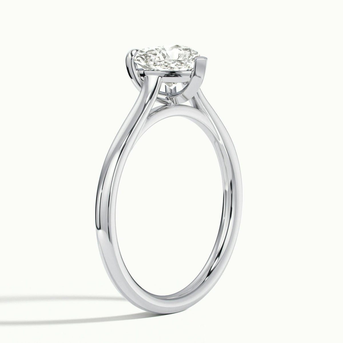 Mira 5 Carat Heart Lab Grown Diamond Solitaire Engagement Ring in 14K White Gold - view 4