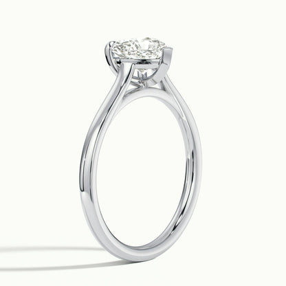 Mira 2 Carat Heart Lab Grown Diamond Solitaire Engagement Ring in 14K White Gold - view 4