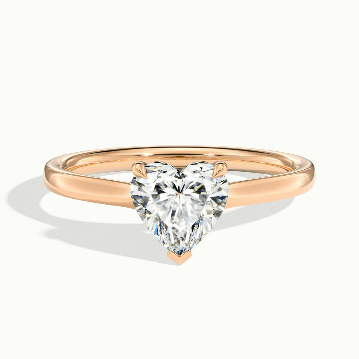 Mira 1.5 Carat Heart Lab Grown Diamond Solitaire Engagement Ring in 10K Rose Gold - view 1