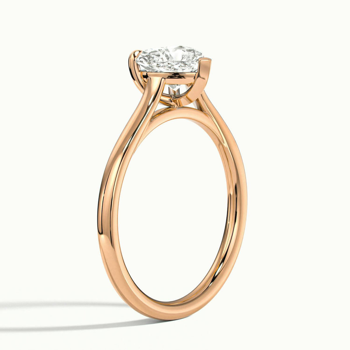 Mira 4 Carat Heart Lab Grown Diamond Solitaire Engagement Ring in 18K Rose Gold - view 4