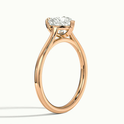 Mira 5 Carat Heart Lab Grown Diamond Solitaire Engagement Ring in 18K Rose Gold - view 4
