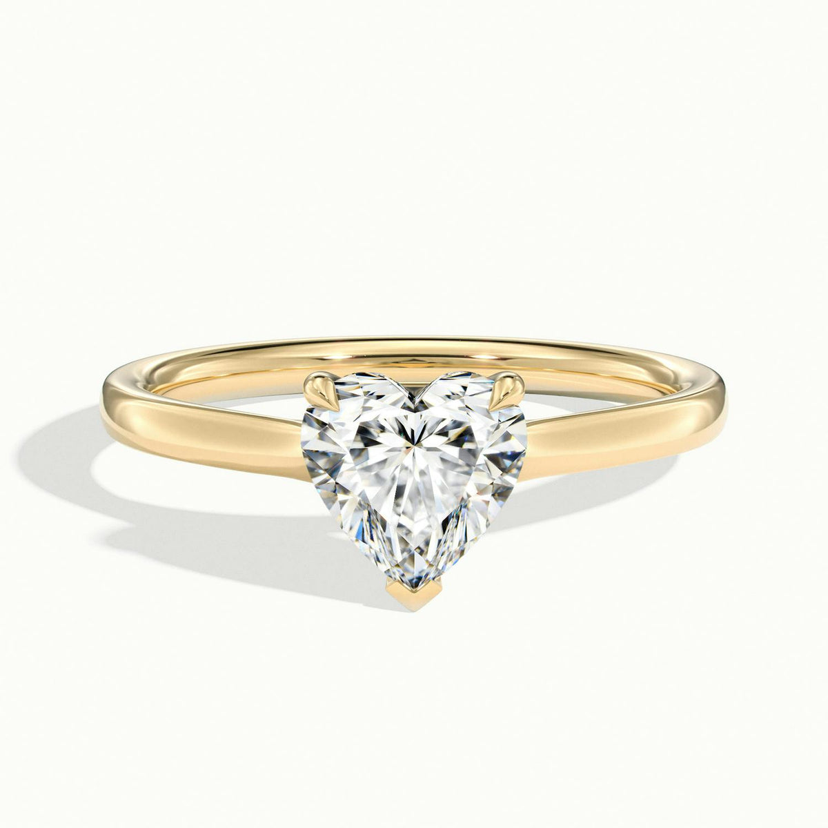 Mira 5 Carat Heart Lab Grown Diamond Solitaire Engagement Ring in 14K Yellow Gold - view 1