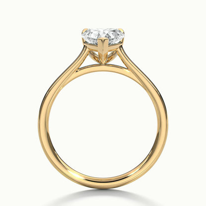 Mira 2 Carat Heart Lab Grown Diamond Solitaire Engagement Ring in 18K Yellow Gold - view 3