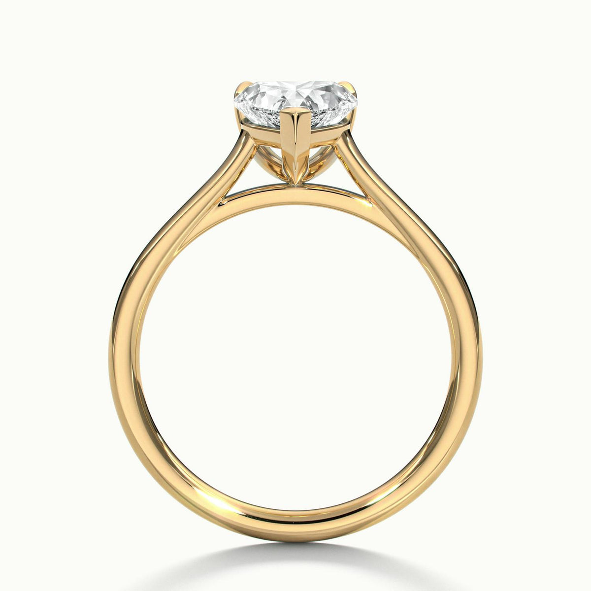 Mira 3.5 Carat Heart Lab Grown Diamond Solitaire Engagement Ring in 10K Yellow Gold - view 3