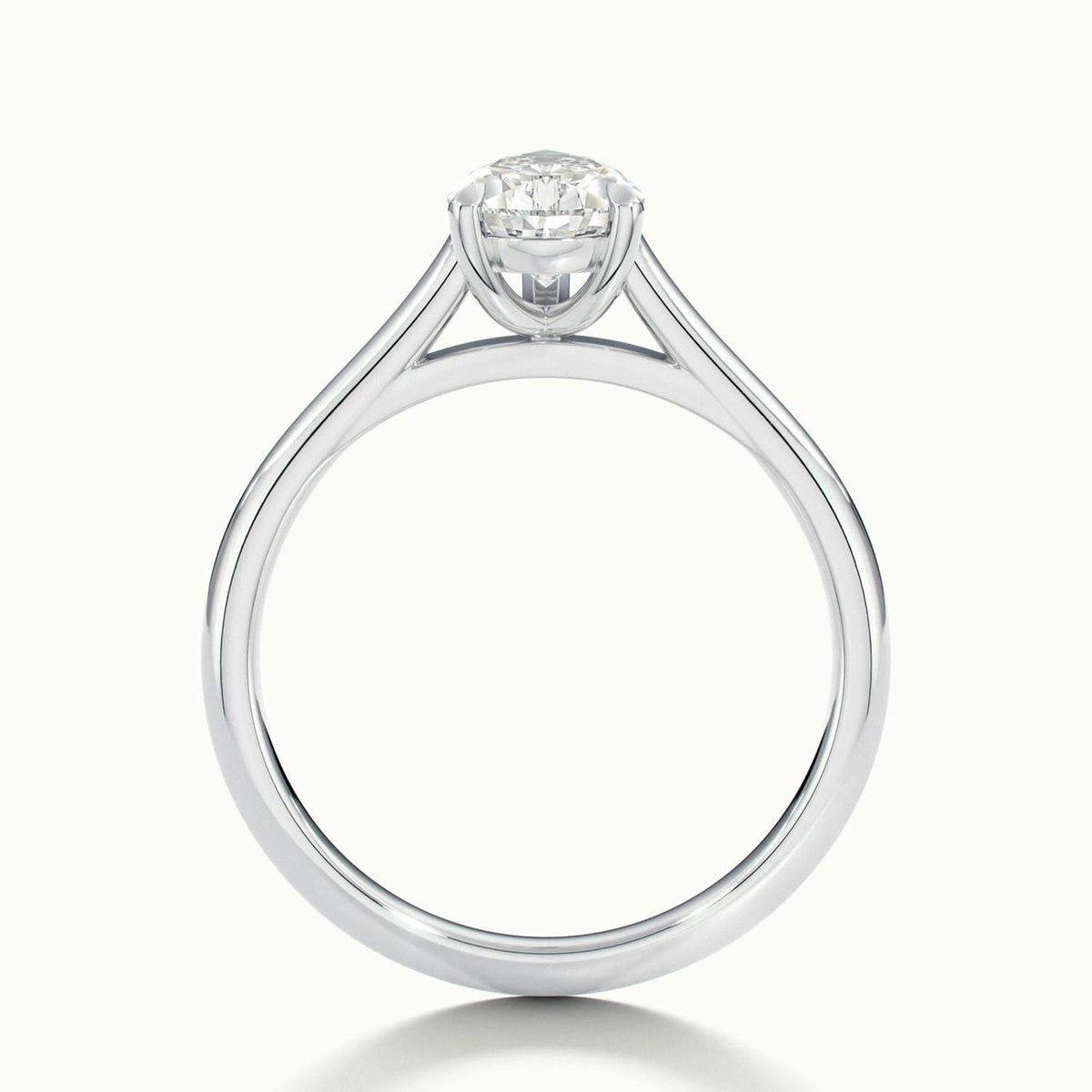 Mira 5 Carat Pear Lab Grown Diamond Solitaire Engagement Ring in 14K White Gold - view 3