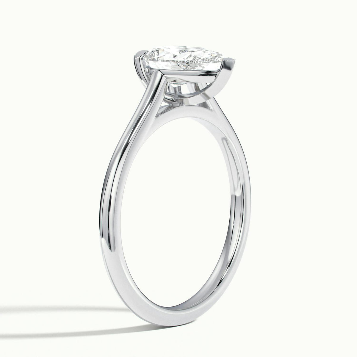 Mira 1.5 Carat Pear Lab Grown Diamond Solitaire Engagement Ring in Platinum - view 4