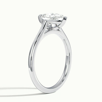 Mira 1 Carat Pear Lab Grown Diamond Solitaire Engagement Ring in 925 Silver - view 4