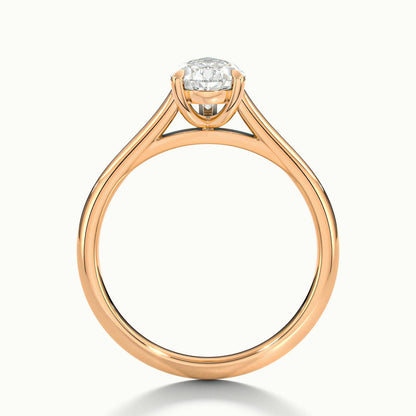 Mira 2 Carat Pear Lab Grown Diamond Solitaire Engagement Ring in 14K Rose Gold - view 3