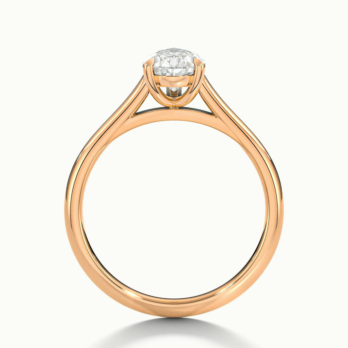 Mira 2.5 Carat Pear Lab Grown Diamond Solitaire Engagement Ring in 18K Rose Gold - view 3