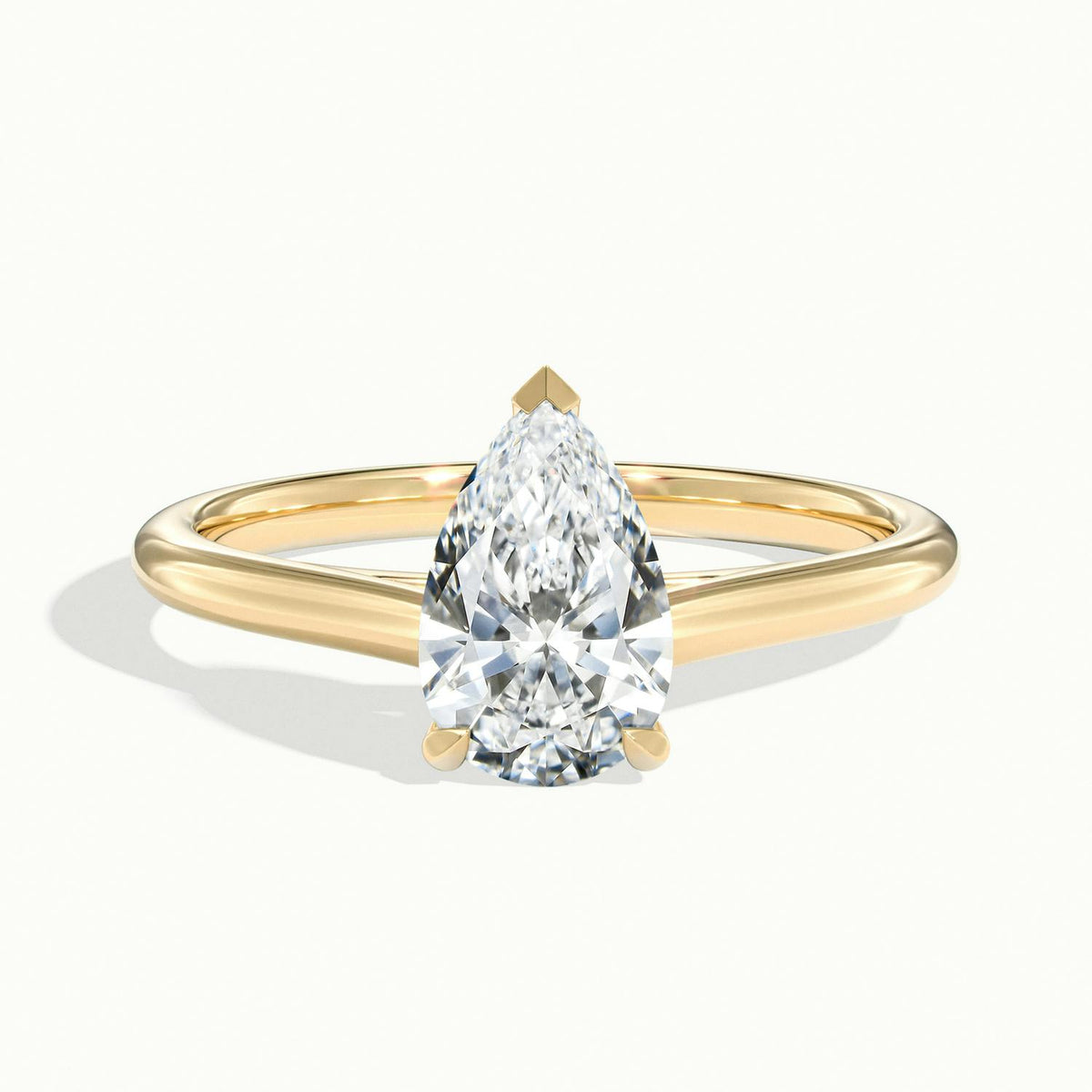 Mira 4.5 Carat Pear Lab Grown Diamond Solitaire Engagement Ring in 14K Yellow Gold - view 1
